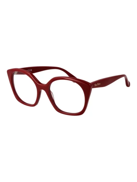 Lniane okulary przeciwsłoneczne Max Mara eleganckie czerwone