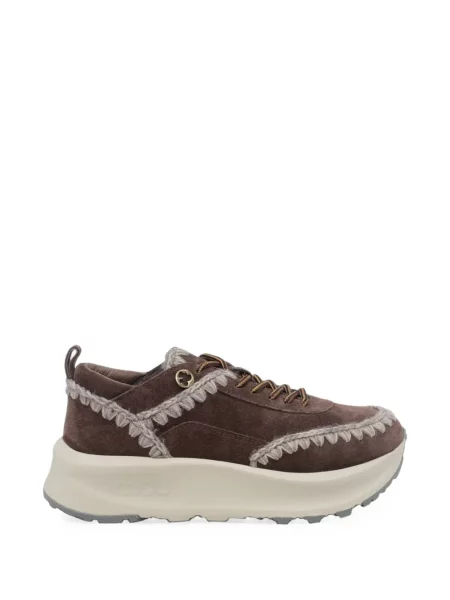 Sneakerși Mou cu șireturi din dantelă maro