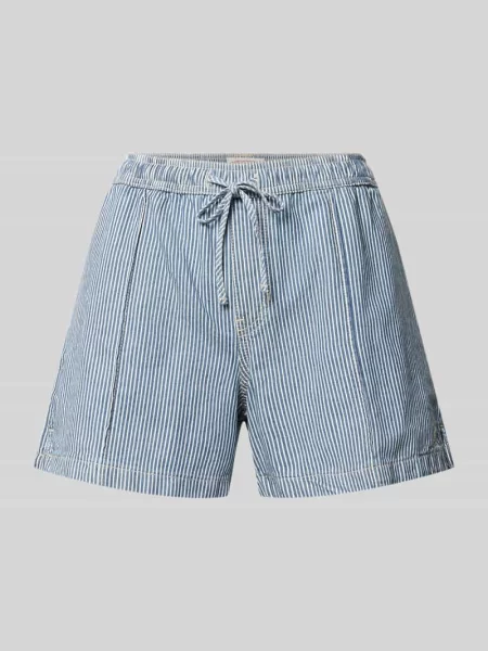Szorty z elastycznym pasem i trokiem Guess Jeans niebieskie