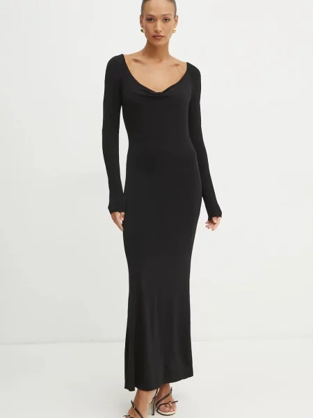 Patrizia Pepe sukienka maxi dopasowana czarny