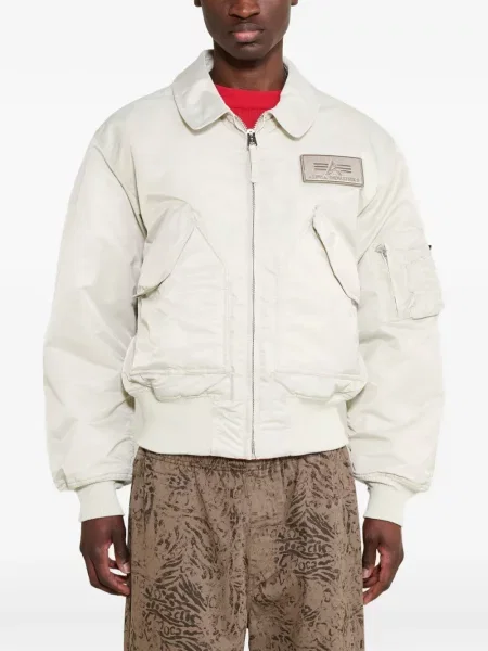 Geacă bomber Alpha Industries alb
