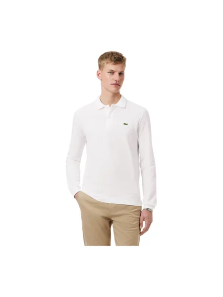 Lacoste longsleeve gładki biały