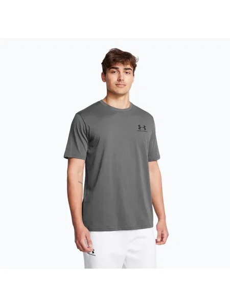 Tricou pentru bărbați Under Armour Sportstyle Left Chest castlerock/negru negru