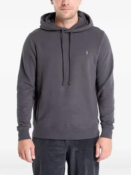Hanorac cu glugă Allsaints cu broderie gri