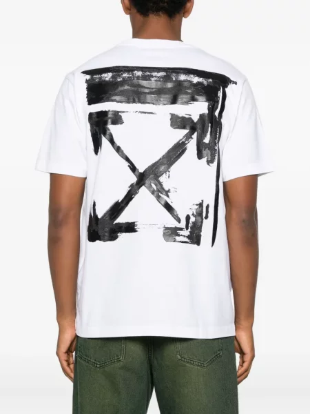 Tricou Off-white cu broderie alb