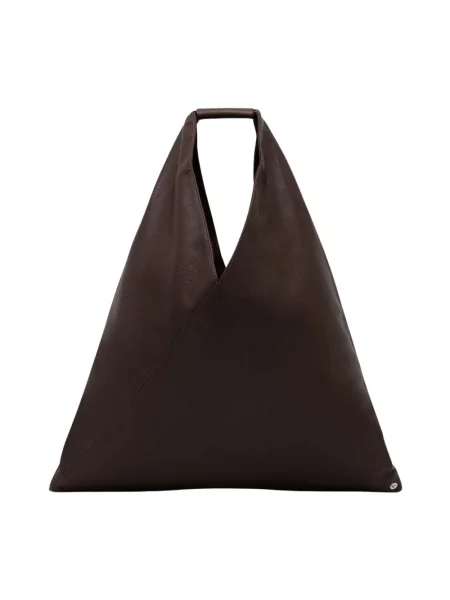 Lniana torebka Mm6 Maison Margiela klasyczna brązowa
