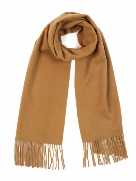 GOBI Cashmere Fular Unisex Cashmere Fringed Scarf cămilă maro