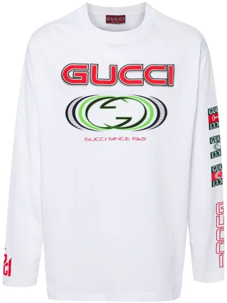 Tricou Gucci cu imagine alb
