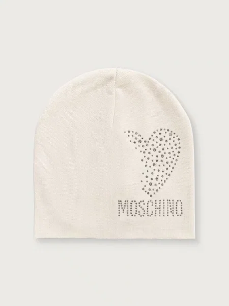 Moschino căciulă pentru femei din lână bej