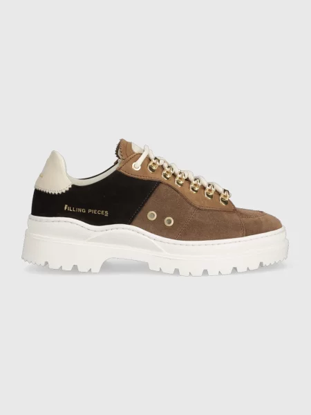 Велурени маратонки Filling Pieces Court Serrated Topaz кафяво
