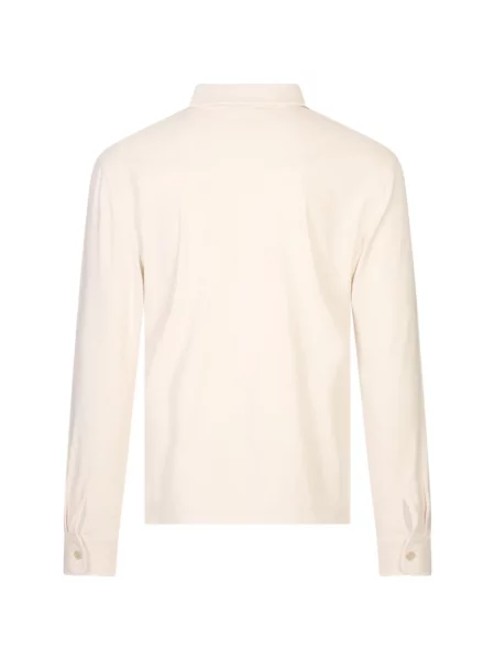 Lung tricou polo Agnona alb