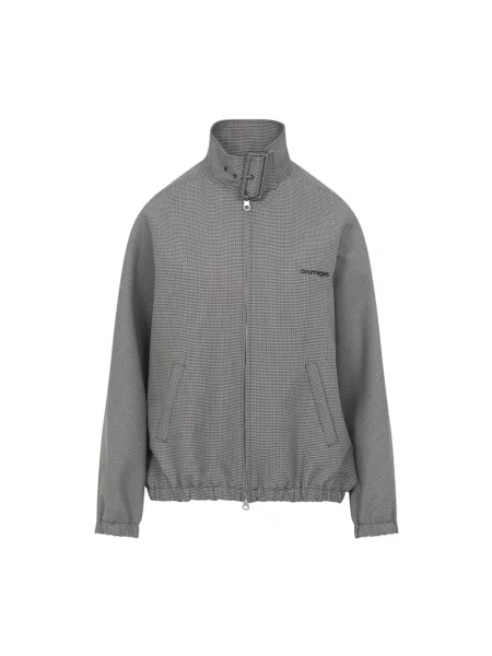 Wielobarwność kurtka bomber Courreges wełniany w pepitkę