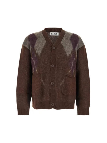 Kardigan Coor wełniany z wzorem argyle