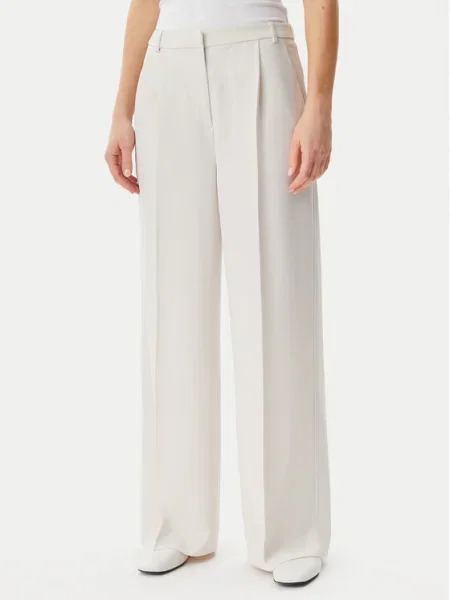 Calvin Klein Szövet nadrág Travel Twill Wide Leg szürke