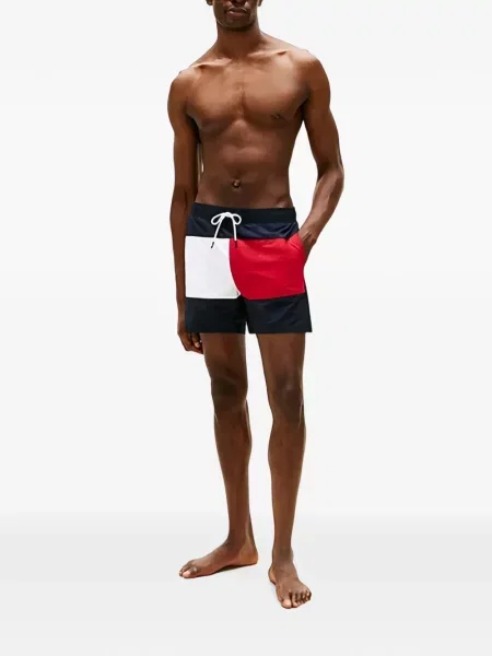 Slip de baie Tommy Hilfiger cu cordon albastru