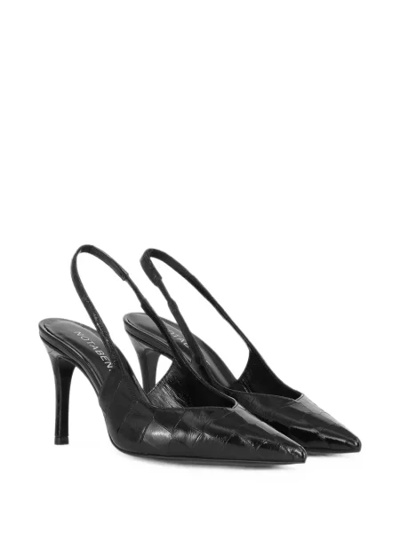 Pantofi cu toc Notabene din piele slingback negru