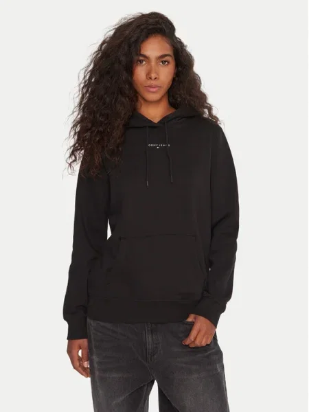 Tommy Jeans Mikina Linear čierna