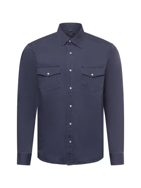 Nils Sundström koszula casual Mężczyźni Comfort Fit jednolity S niebieski