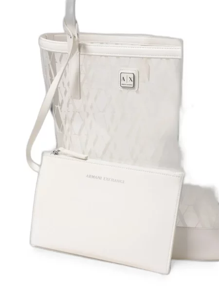 Шопинг чанта Emporio Armani с принт бяло