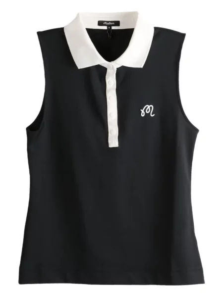 Golf polo Malbon Golf cu broderie fără mâneci negru