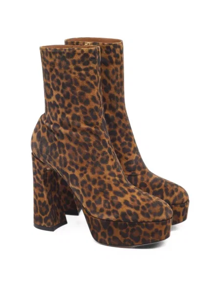 Cizme scurte Gianvito Rossi cu imagine cu model leopard maro