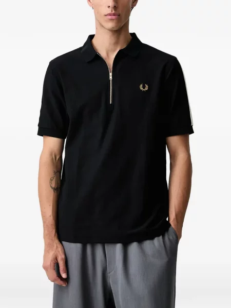 Prugasta polo majica Fred Perry crna