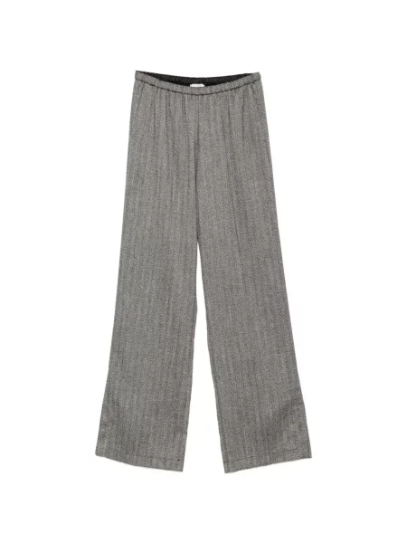 Pantaloni Forte_forte cu model herringbone gri