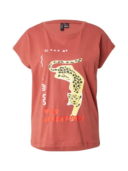 VERO MODA Tricou VMCORY AVA galben lămâie / roșu cireș / negru alb