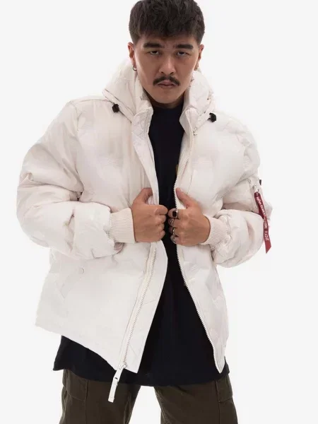 Куртка Alpha Industries с капюшоном с автографом бежевая