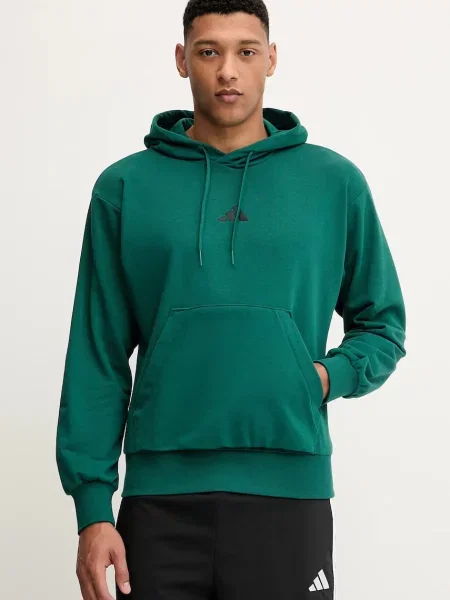 Pulover adidas Feelcozy s kapuco zelena