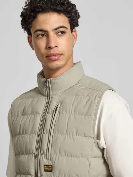 Kamizelka o kroju regular fit z pikowaniem model ‘Foundation’ G-star Raw beżowa