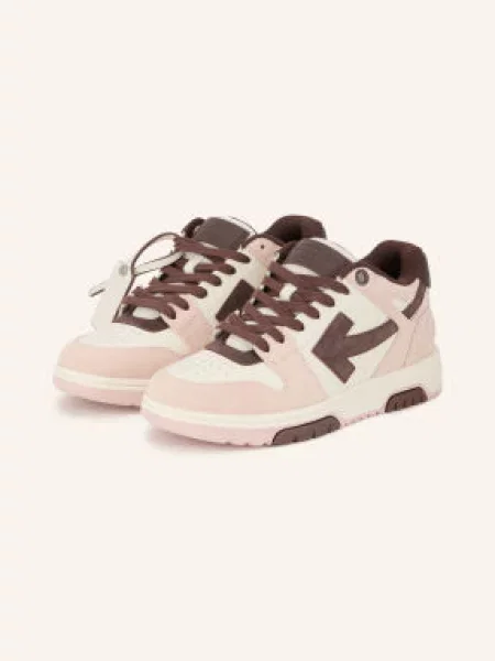 Off-White Sneakersy Out Of Office růžová / tmavě hnědá / režná bílé