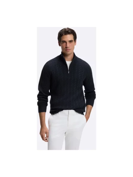 Sweter Boss wełniany granatowy