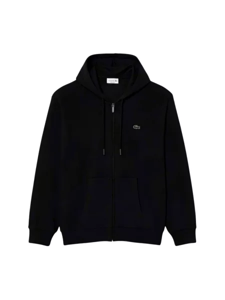 Bluza rozpinana o kroju regular fit z mieszanki bawełny Lacoste czarna