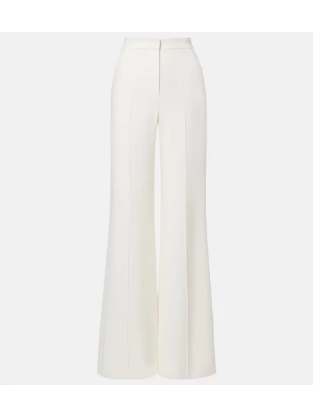 Pantaloni Elie Saab cu talie înaltă alb