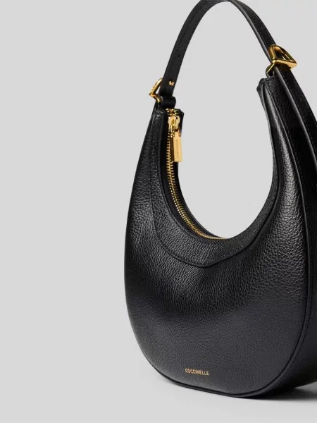 Torba na ramię z fakturowanym wzorem model Whisper' Coccinelle czarna