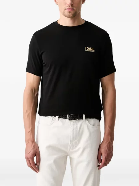 Tricou Karl Lagerfeld cu imagine cu decolteu rotund negru