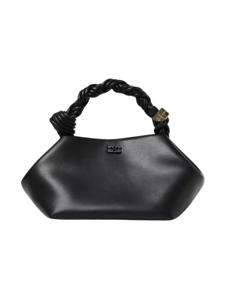 Torebka crossbody Ganni biznesowa z nadrukiem czarna