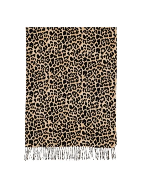 Šal Pieces s leopard uzorkom crna