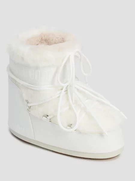 Śniegowce Moon Boot Icon Low Faux Fur białe