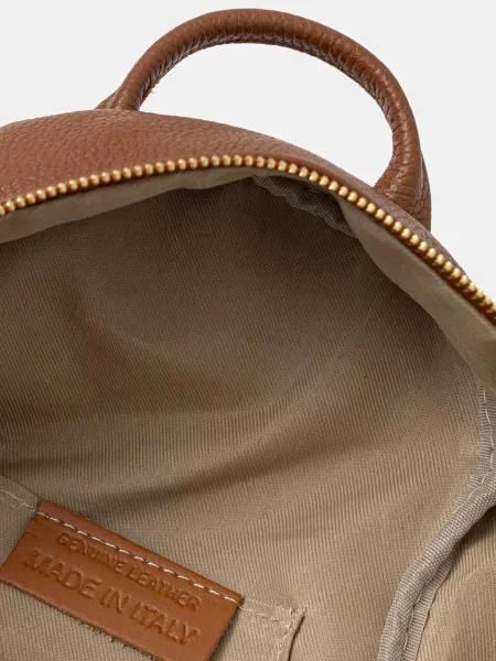 Кожаный однотонный маленький рюкзак Answear.lab коричневый