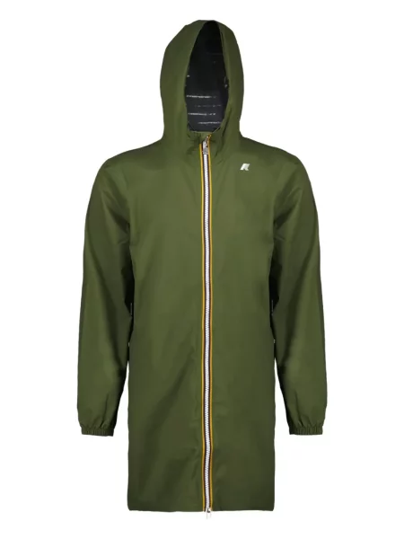 Palton K-way cu glugă verde