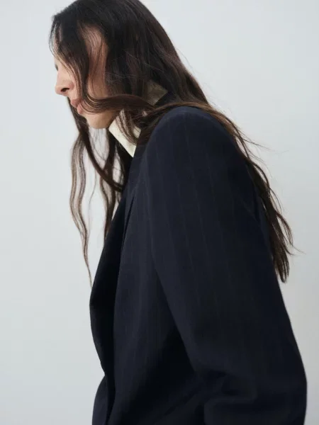 Блейзер MANGO модал/поліестер синій