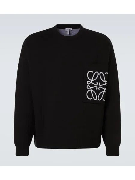 Pulover Loewe cu broderie negru