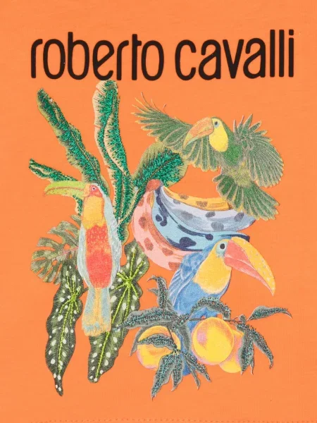 Koszulka dziecięca Roberto Cavalli pomarańczowa