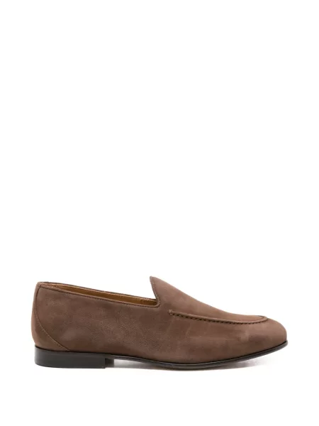 Pantofi loafer Kiton din piele de căprioară maro