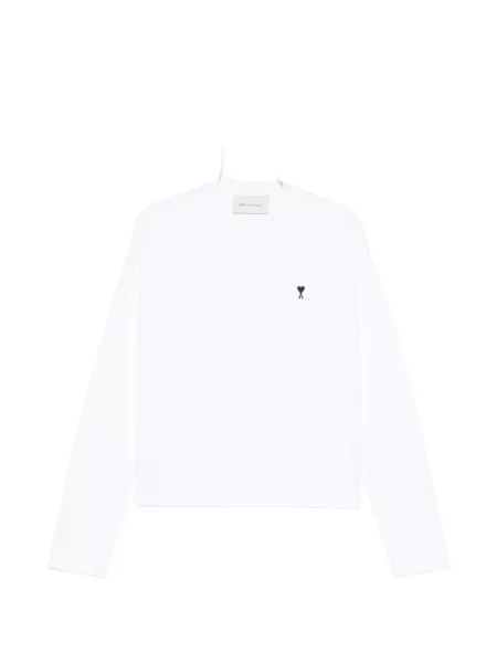 Hanorac Ami Paris cu broderie lung alb