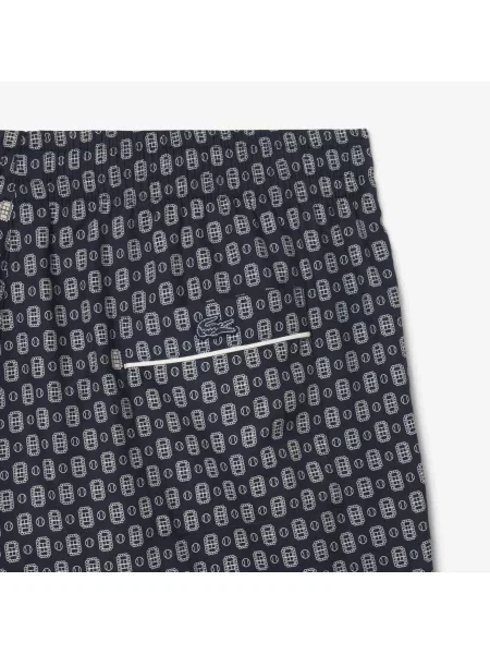 Lacoste Szorty Z Nadrukiem I Relaxed Fit granatowe