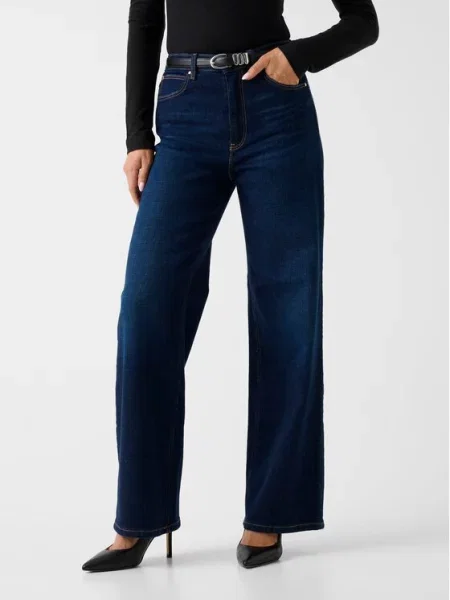 Guess Τζιν Σκούρο Wide Leg μπλε