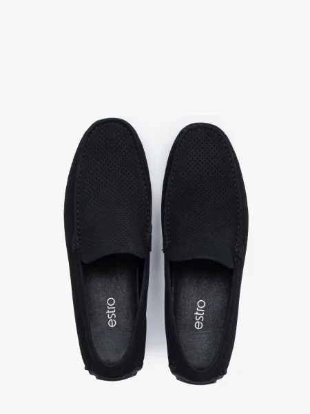 Нубукові Мокасини Estro чорний